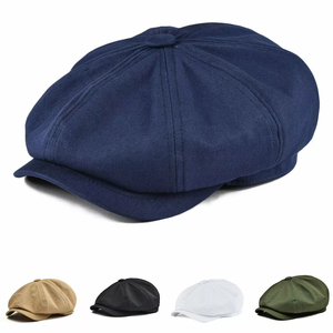 Gorra Newsboy Vintage de Pana al por Mayor, Gorra Baker Boy Retro de 8 Paneles, Gorra Cabbie Acanalada Personalizada OEM, Gorra Deportiva 100% Algodón - Product Image 5