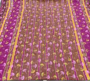 Tela Ecológica de Poliéster/Algodón con Diseño Floral a Rayas, Bordada y Tejida en Jacquard, para Confección de Saris, Bolsos y Ropa de Invierno para Mujer - Product Image 3