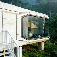 Maison capsule spatiale rectangulaire moderne de luxe, étanche, structure en acier, design de cuisine, camping en plein air, garantie 5 ans