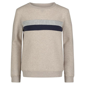 OEM Wholesale Gray Crew Neck <b>Sweatshirt</b> With Red And <b>White</b> Stripes Regular Fit Unisex Knitted Pullover Casual Autumn Wear - Product Image 6