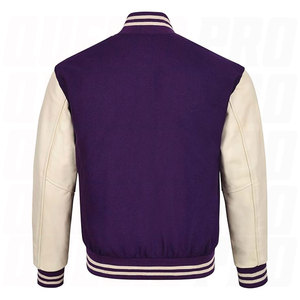 Chaqueta Varsity, Chaqueta Letterman de Béisbol, Lana y Cuero de Primera Calidad, Unisex, Ropa Deportiva Clásica Universitaria de Baloncesto - Product Image 3