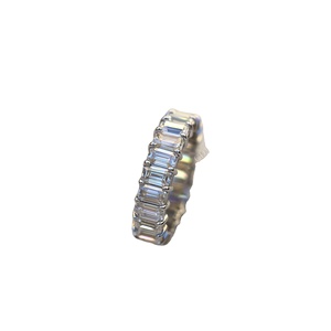 Elegant Moissanite Baguette Eternity Band Sterling Silver White Gold Plated Luxury Fashion Jewelry Wedding Gift For Women Modern - Product Image 1