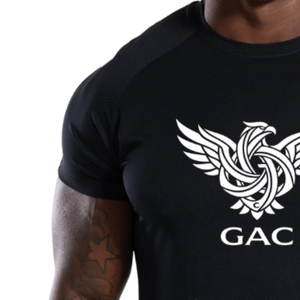 เสื้อยืดออกกำลังกายผู้ชายทรงปกติ ผสมโพลีเอสเตอร์/คอตตอน คอกลม แขนสั้น ระบายอากาศ แห้งเร็ว สกรีนโลโก้ด้านหน้าได้ ฟิตเนส ไซส์ XXS - Product Image 4
