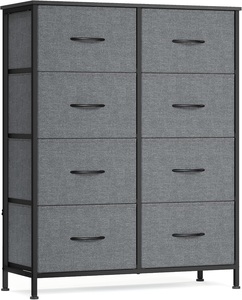 ตู้ลิ้นชักผ้าสีเทาสไตล์โมเดิร์น 8 ช่อง สำหรับเฟอร์นิเจอร์ห้องนอน - Product Image 1