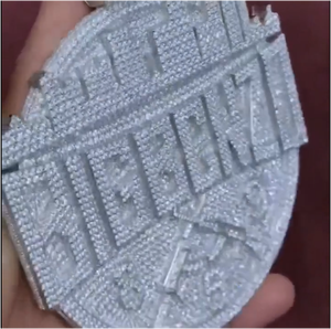 Pendentif personnalisé Hip Hop en or blanc et argent, serti de moissanite et de diamants, pour hommes et femmes - Product Image 1