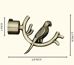 Soporte de cortina vintage con diseño de loro, estilo clásico de pájaro, varillas de latón antiguo, accesorios para cortinas - Product Image 3