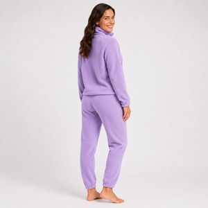 Conjunto Deportivo de Felpa para Mujer, Sudadera con Capucha y Pantalones Deportivos Elegantes con Forro Interior Suave, Ropa Deportiva Urbana - Product Image 2