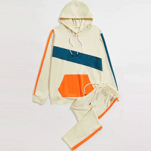 Ensemble de survêtement pour homme, coupe-vent color block léger, veste zippée et pantalon de jogging élastique, vêtements de sport personnalisés - Product Image 1