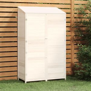 Abri de jardin en bois de sapin massif blanc 40.2x20.5x68.7 po – Solution de rangement élégante - Product Image 1