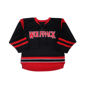 Maillots de hockey sur glace personnalisés OEM sublimés, fabriqués avec un tissu en maille respirant, broderie en twill et style col en V à lacets. - Product Image 4