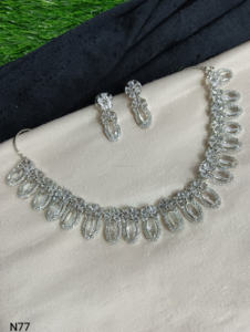 Conjunto de joyería nupcial de diamante americano clásico, collar y pendientes de dos piezas para boda, estilo clásico de moda - Product Image 3