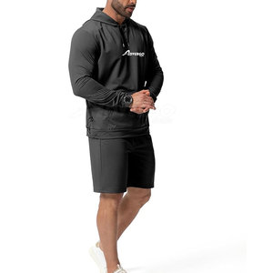 <b>Long</b> Sleeves Latest Design High Quality Hoodie <b>shorts</b> set <b>Men</b> Top Selling Custom Design Hoodie <b>shorts</b> set - Product Image 2