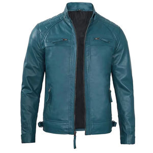 Chaqueta de Cuero de Moda para Hombre, Invierno, Personalizada, Transpirable, Resistente al Viento, con Cuello Alto, Hecha de Piel de Vaca, OEM, al Mejor Precio - Product Image 3