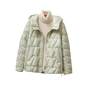 <b>Women's</b> <b>Lightweight</b> White Duck Jacket Short Hooded Puffer Coat Thick Warm Windproof <b>Parka</b> Outwear Breathable Nylon Winter Print - Product Image 1