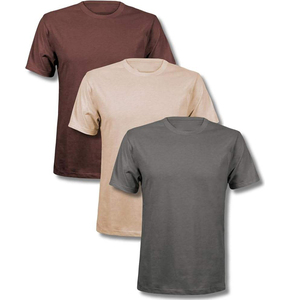 T-shirt à manches courtes pour homme, coupe classique, col rond, couleur unie, jersey 100% coton, décontracté, tricoté, design uni teint - Product Image 1