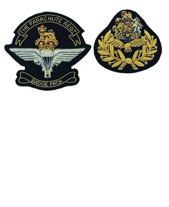 Custom Hand Embroidered Blazer Badges Gold Bullion <b>Wire</b> Luxury Crest Patch OEM Manufacturer 3D Raised Effect Water Resistant - Product Image 5