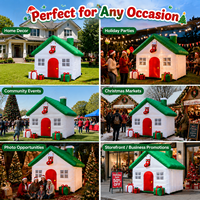 Cabane gonflable commerciale de Noël pour photomaton, décoration de maison de Père Noël, boutique pop-up gonflable pour la décoration des fêtes