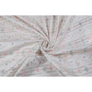 Tela de Satén Semiseda Bordada con Lentejuelas, Motivo Floral, Color Blanco Hueso Multicolor, 58 Pulgadas de Ancho - Product Image 4