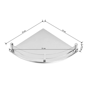 Estante de Almacenamiento de Esquina para Baño de Acero Inoxidable, Acabado Pulido Espejo, Diseño Triangular, Montado en la Pared, para Botellas de Champú y Jabón - Product Image 2