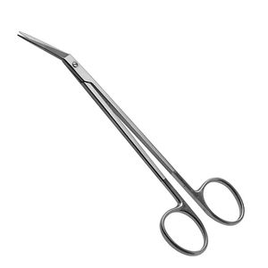 Ciseaux angulaires Locklin de 6,14 pouces, chirurgie générale, acier inoxydable allemand, bord de coupe dentelé, instrument chirurgical - Product Image 1