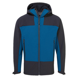 Veste polaire à capuche pour homme, bleu gris, coupe-vent, fermeture éclair, coupe classique, vêtements d'extérieur pour l'hiver - Product Image 1