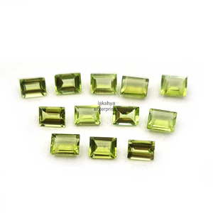 Piedras preciosas de peridoto natural con corte baguette de 3x5 mm, facetadas y calibradas para la elaboración de joyería fina, peridoto verde genuino. - Product Image 5