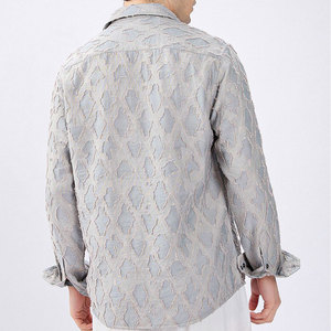 Chemise Homme Vintage à Manches Longues Coupe Ample Streetwear Personnalisée avec Panneaux Patchwork et Carreaux en Flanelle - Product Image 3