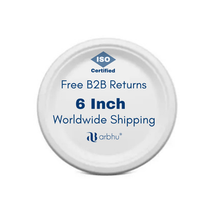 Eco Friendly Sugarcane Pulp Plate Biodegradable Bagasse Round Dish Compostable White <b>Tableware</b> For Hot Cold Food Serving - Product Image 1