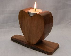Support à bougie en bois naturel, artisanal de qualité supérieure, rustique, pour la décoration de la maison, les festivals et les mariages - Product Image 3