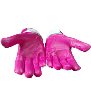 SAAR INDUSTRIES Pink Leather High Quality Long Cuff Batting Gloves Breathable <b>Hook</b> Loop Closure Unisex Adult Training Left Hand - Product Image 5