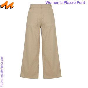 Womens Plazo Baggy With Back <b>Dart</b> Breathable Fabric All Season Pants Cotton Poly Spandex Fabric Crafted at 9.29 OZ - Product Image 3