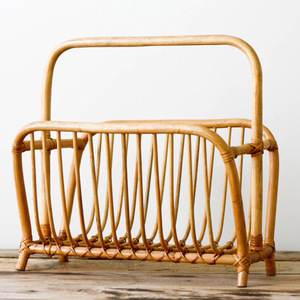 Soporte de mimbre de lujo para periódicos, contenedor de alta calidad para revistas, accesorios de oficina - Product Image 2