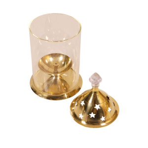 Brass Glass Enclosed Udupi Deepam <b>Lantern</b> Diya Handcrafted Traditional Pooja <b>Oil</b> Lamp for Home Temple Decor Gifts - Product Image 1