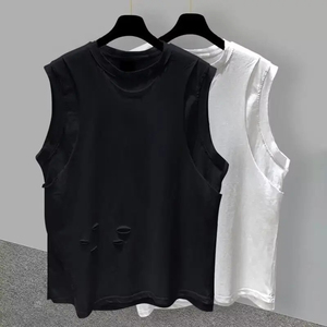 Débardeur de musculation pour homme, épaules larges, sans manches, 100% coton, gilet de sport, tee-shirt de musculation, chemise d'entraînement athlétique respirante - Product Image 1