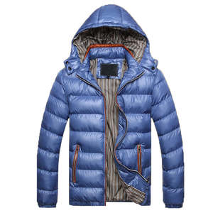 Veste d'hiver matelassée pour homme, épaisse, isolante, coupe-vent, avec capuche, personnalisable avec logo - Product Image 2