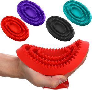 Reusable Horse Curry Comb Equine Grooming Brush Coat Cleaning <b>Massage</b> Pet Care Accessory Flexible Rubber Horse Curry Comb - Product Image 6