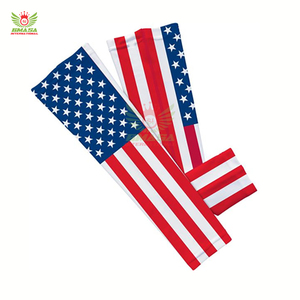 Manchon de compression personnalisé, nouveau design, pour cyclisme et basketball, protection UV, respirant, noir, logo coloré - Product Image 1