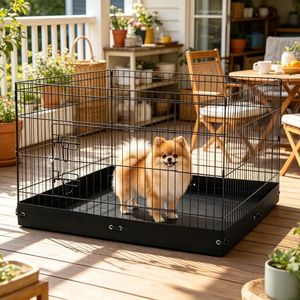 Cuccia Moderna Rettangolare per Cani da Esterno con Tetto in Acciaio Salvaspazio per Animali di Piccola Taglia - Product Image 1