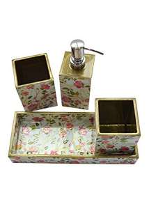 Juego de baño de diseño único de 4 piezas, tablero MDF con diseño impreso en esmalte, para el hogar, jabonera y soporte para cepillos de dientes a precio económico. - Product Image 6