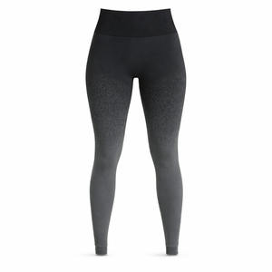 Leggings de Yoga Negros y Grises de Spandex/Nylon con Cintura Elástica, de Cintura Alta, Sin Costuras, de Secado Rápido, para Gimnasio y Fitness, Ropa Deportiva Personalizada OEM - Product Image 1