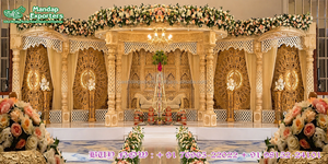 Ceremonia de Boda Real, Decoración de Mandap FRP Vidhi, Gran Decoración para Boda, Mandap de Palacio, Evento de Boda Tradicional, Mandap Maharani - Product Image 2