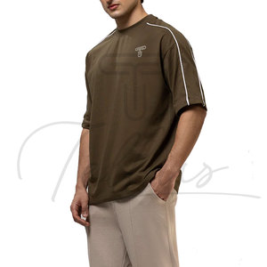 T-shirt pour homme à manches courtes, couleur unie, coupe classique, dernier design, 100% coton, tissu tricoté, sportif, grande taille, respirant, séchage rapide - Product Image 3