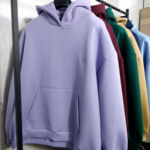 Sweat-shirt à capuche personnalisé en direct d'usine pour impression en relief, haute qualité, coupe oversize, unisexe, uni, streetwear, pour homme - Product Image 2