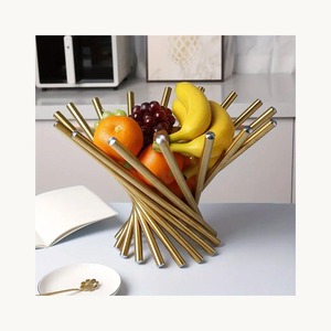 Bol à fruits élégant en métal couleur or, design merveilleux, panier à fruits décoratif, nouvelle arrivée, centre de table de cuisine - Product Image 5