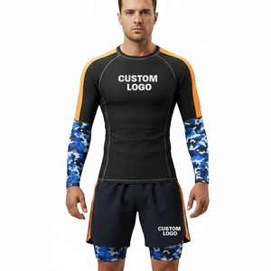 Rashguard Sublimado para MMA, Pantalones Cortos de Gimnasio de Doble Capa, con Logotipo Personalizado, Transpirables, Ecológicos, que Absorben la Humedad, 2 en 1, con Bolsillo Oculto - Product Image 1
