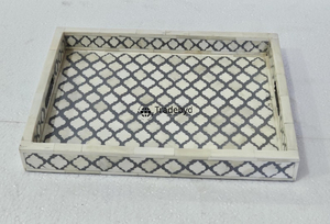 Bandeja Decorativa Elegante con Incrustaciones de Hueso Hecha a Mano para Mesa de Centro por Tradebyd - Product Image 6