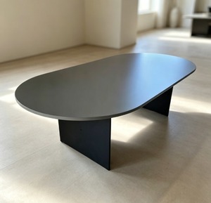 AY Oval Conference <b>Table</b> MDF Top Metal Legs Minimalist Design Stable Office Furniture Commercial Use 6-Seater - Product Image 1
