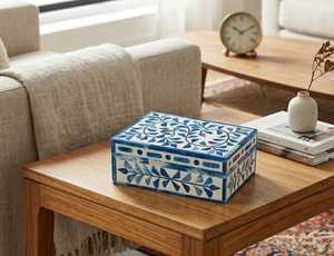 Luxury Engraved Rectangle Bone Inlay Jewelry Box with Christmas Artistic Pattern <b>for</b> Elegant Bedroom and <b>Dressing</b> <b>Table</b> Decor - Product Image 4