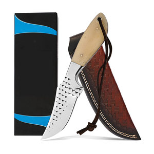 Cuchillos de hoja fija de grado DIY de marca privada con mango de madera y hoja de acero inoxidable de Damasco - OEM personalizable, MOQ bajo, máximo rendimiento - Product Image 1