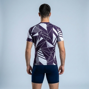 T-shirt de compression à manches courtes pour homme, personnalisé OEM, extensible, pour la gym et l'entraînement sportif - Product Image 2